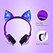Esonstyle Kids Headphones Over Ear with LED Glowing Cat Ears,Safe Wired Kids Headsets 85dB Volume Limited, Food Grade Silicone, 3.5mm Aux Jack, Cat-Inspired Purple Headphones for Girls (Purple)thumb 2