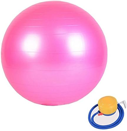 Runhigh Extra Thick Anti-Burst Stability Exercise Swiss Ball for Yoga, Balance, Workout, Fitness, Gym, Pilates &amp; Physical Therapy with Pump (pink, 75cm)