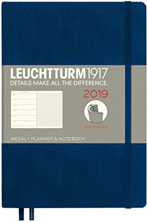 Leuchtturm1917 357828 Weekly Planner & Notebook 2019 Softcover, Medium (A5), English, Navy