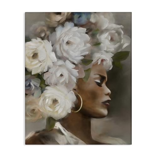 Stupell Industries Woman with Floral Headdress Canvas Wall Art Design by Carol…