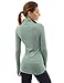 PattyBoutik Women Zip Pocket Tunic (Heather Lucite Green Large)