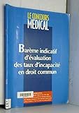 Barème indicatif d'évaluation des taux d'incapacité en droit commun by 