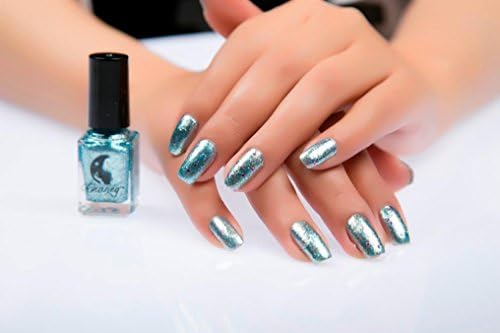 Mirror Nail Polish, DRACLE Nail Polish Fashion Plating Silver Paste Metal Color Stainless Steel (Blue)