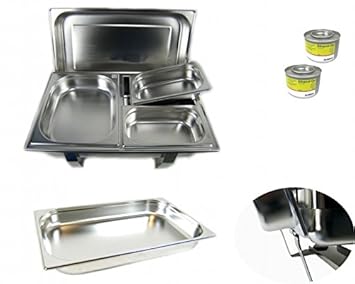 12 tlg. SET Edelstahl Speisenwärmer Warmhaltebehälter Chafing Dish