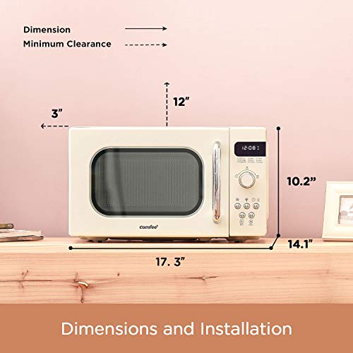 COMFEE' Retro Countertop Microwave Oven with Compact Size, Position