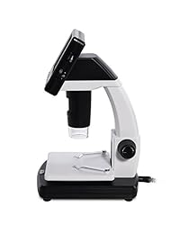 Ivation Portable Digital HD LCD Microscopio   Microscopio recargable de 14 MP con 220x óptico y 500x aumento digital, sensor HD, pantalla LCD de 3,5 pulgadas, etapa ajustable, captura de foto vídeo, HDMI y más