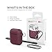 AhaStyle Upgrade Silicone Case Protective Cover [Front LED Visible] Compatible with Apple AirPods 2 & 1 (Burgundy)