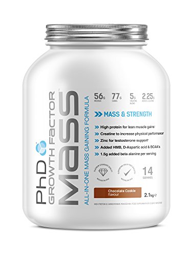 PhD Nutrition Growth Factor Mass 2.1kg Chocolate Weight Gainer / All In One Protein Supplement