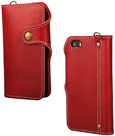 Jofook-2016 New Luxury Leather Wallet Card Back Case Cover For iPhone 6 6S 6 Plus (4.7 red)