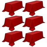 Pesonlook 6Pack Red Table Clothes for 8ft Rectangle
