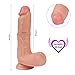 iMiMi Realistic Ultra Soft Dildo for Beginner, Waterproof Penis with Hands-Free Flared Suction Cup for Anal Play, Vaginal G-Spot and Masturbation 8.3 Inch（Flesh）