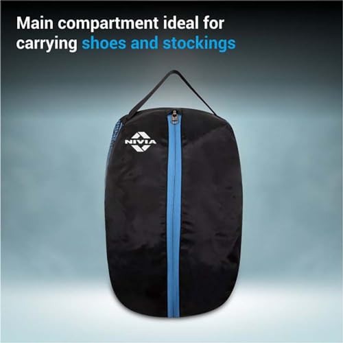 Nivia Ultra Shoe Bag, Shoe Bag for Men&Women, 100% Polyester, Highly Durable,Water Resistant,Lightweighted Fabric (Black),Capacity-10 litres 2