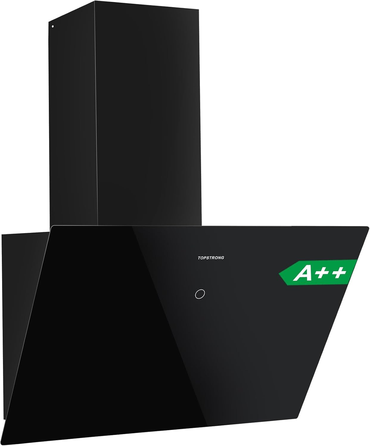 Cooker Hood 60cm Wall-Mount Extractor Hood with 600m³/h Tempered Glass Touch Control Aluminum LED 3 Speed Black TopStrong Extractor fan kitchen