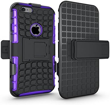 Neotter Iphone 6 Case, Shock Proof Triple-layer Hybrid Defender Series Cover Case with Belt Clip Holster for Apple Iphone 6 (4.7 Inch) - Purple