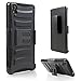 Sony Xperia Z3 Case, Starshop Sony Xperia Z3 D6653 Dual Layer Holster Case with Kickstand and Locking Belt Swivel Clip Black