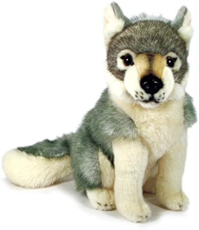 sitting wolf ark toys premier range soft cuddly toy by Premier Collection