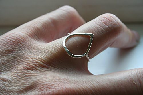 Sterling silver large teardrop ring, handmade with slight hammer detail for faceting, fast shipping