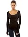 PattyBoutik Women's Scoop Neck Ruched Raglan Long Sleeve Top (Black XL)