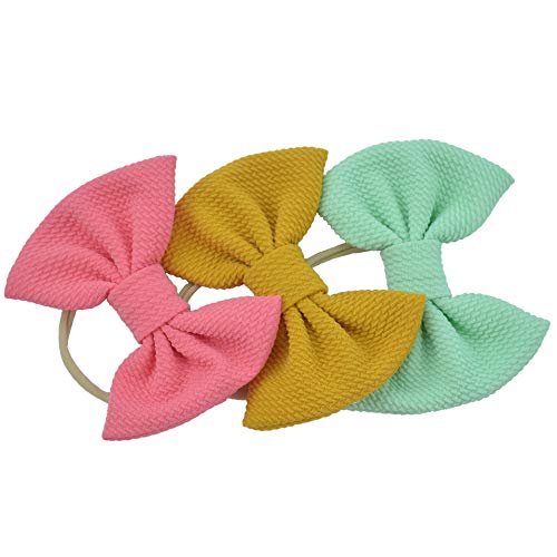 image for Toptim Baby Girl's Elastic Headbands and Bows for Newborn Infant Toddl