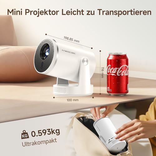 Auto Focus: Magcubic Mini Projector 4K HY320pro, Projector with Native 1080p, 400 ANSI, 10000:1 Contrast, Automatic Keystone Correction, WiFi 6 BT 5.4, Projector 4K Home Cinema for Home, Garden and