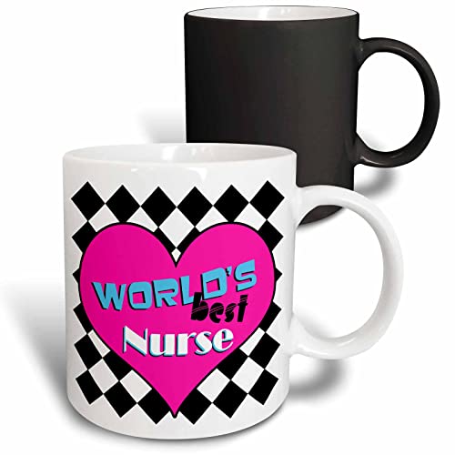 3dRose Worlds Best Nurse - Pink 11oz Magic Transforming Mug at Amazon