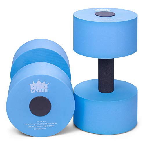 image for Crown Sporting Goods Aqua Dumbbell Two-Pack | Foam Resistance Fitness 