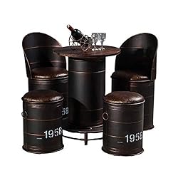 Patio Bar Set, Vintage Industrial Barstool, Outdoor
