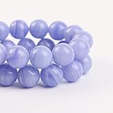 60pcs 6mm Blue Lace Agate Beads Natural Gemstone Beads Round Loose Beads for Jewelry Making
