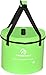 Premium Compact Collapsible Bucket by Freegrace - Portable Folding Water Container - Lightweight & Durable - Includes Mesh Pocket (Green, 10L (Lid))
