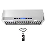 Cosmo QS75 30-in Under-Cabinet Range Hood 900-CFM | Ducted / Ductless Convertible Duct , Wireless Kitchen Stove Vent with LED Light , 3 Speed Exhaust , Fan Timer, Permanent Filter ( Stainless Steel )
