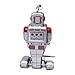 Wind Up Robot Toy Collectible Gift w/ Key Silver Grey