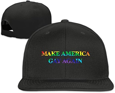 CEDAEI Make America Gay Again Flat Bill Snapback Adjustable Mountain Climbing Hat Black