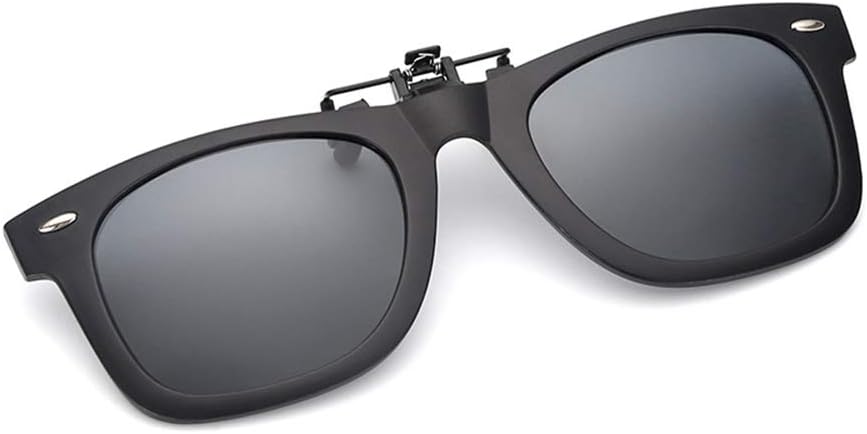 simvey Polarized Clip on Sunglasses for Prescription Glasses TR90 Flip up Myopic Sunglasses for Outdoor/Driving/Fishing Men & Women
