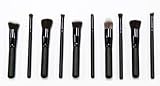 AenmilÂ® Complete Pro Foundation Makeup Tools Cosmetic Kabuki Brushes Blending Face Eye Brushes Kit Sets 10pcs (black)