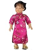 18 Inch Doll Dress, Fuchsia Mandarin Dress Perfect for 18 Inch American Girl Doll Clothes & More! Fuchsia Mandarin Dress for 18 Inch Dolls. Chinese New Year Doll Dress
