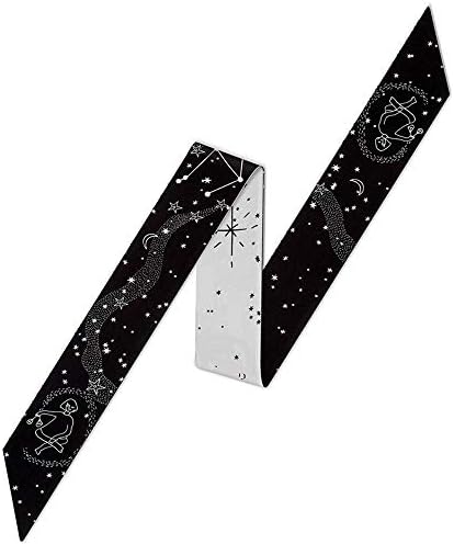 Jiusike Ladies Bag Headband Tied Ribbon Handle Small Ribbon Constellation Scarf