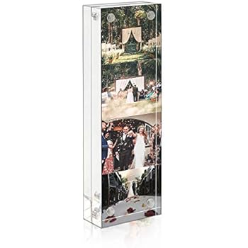 NIUBEE Photo Booth Acrylic 2 x 6 Picture Frame, Double Sided Frameless Desktop Display