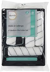 Harris 9in Walls Ceilings Paint Roller Set 4 Medium Pile Sleeves Frame Tray view 3