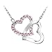 Hot NEW Silver Plated Crystal Lucky Clover Pendant Necklace Fashion Jewelry