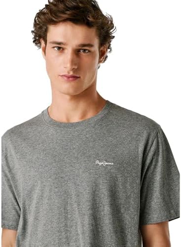 Camiseta de Contraste Connor para Hombre, Gris (Gris Jaspeado), XS