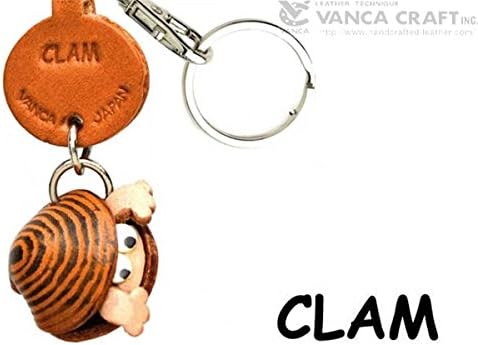 Clam Leather Fish/SeaAnimal Small Keychains VANCA CRAFT-Collectible keyring Made in Japan