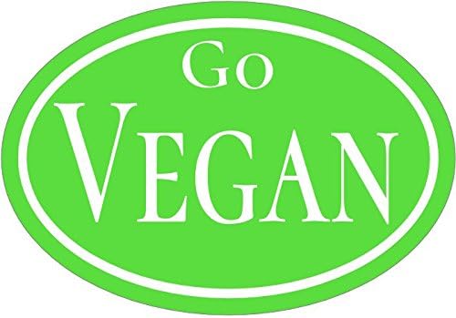 Oval Go Vegan Vinyl Decal - Vegan Bumper Sticker - for Windows Cars Tumblers Laptops Lockers