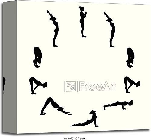 Amazon Com Barewalls Sun Salutation Surya Namaskara A Yoga