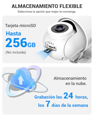 E T EASYTAO C220 Cámara de Seguridad Exterior 2-1 Lente Doble 2K 3MP, Camara WiFi 5Ghz/Conexión por Ethernet con Visión Nocturna a Todo Color, App Tris Home o Icsee, Detección de Movimiento, IP66