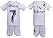 Soccer PJs Cristiano Ronaldo #7 jersey style Pajama ✓ Real PJ Madrid Ronaldo 7 Soccer Jersey & Shorts Kids 100% Cotton Pyjama Sleepwear Set ✓ Premium Quality ✓ Perfect Gift ✓