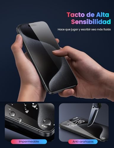Lamicall Mica para iPhone 16 Pro Max - [Top 9H Película de Vidrio Templado], Marco de Instalación Fácil, 0 Burbujas, AntiHuellas, Protector de Pantalla para iPhone 16 Pro Max (6.9") - 2 Piezas