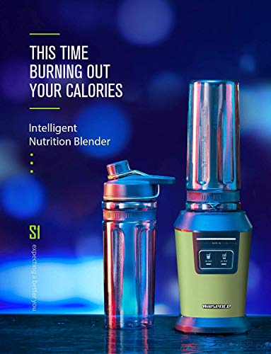 Willsence Blender Personal Smoothie Blender(Recipe Book Included), 700 Watts Intelligent Nutri-iQ System, 6 Stainless Steel Blades for Shake and Smoothie Maker, Ice Crusher, 2 x 20 oz Travel Cups