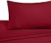 Amazon Basics Lightweight Super Soft Easy Care Wrinkle Free Microfiber 3 Piece Bed Sheet Set with 14-Inch Deep Pockets, Twin, Burgundy, Solid, Kids, Men & Women Bedding