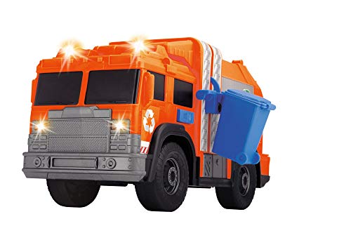 Dickie Toys 203306001 Recycle Truck, Müllauto, Müllabfuhrwagen, Müllfahrzeug, Müllwagen, Spielzeugauto, Abfallbehälter fährt auf und ab, Licht & Sound, inkl. Batterien, 30 cm groß, ab 3 Jahren – Bild 5