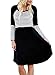 HOTAPEI Women's Long Sleeve A-Line Flare Casual Loose T-Shirt Midi Dress Striped